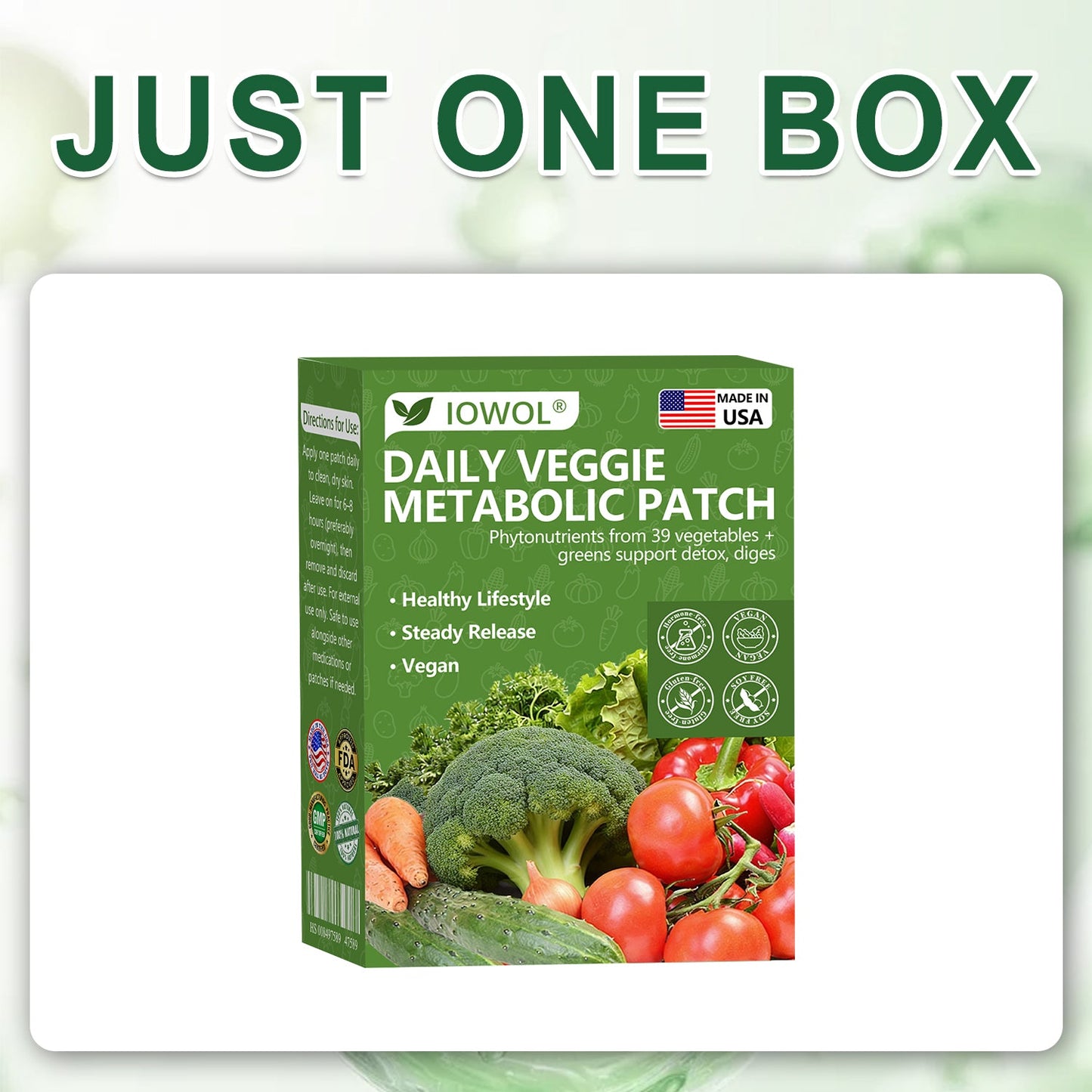 🇺🇸 Boutique officielle | 🥦 Patch métabolique IOWOL® aux extraits de 39 légumes pour soutenir la digestion, la détox et l’énergie au quotidien. ✨