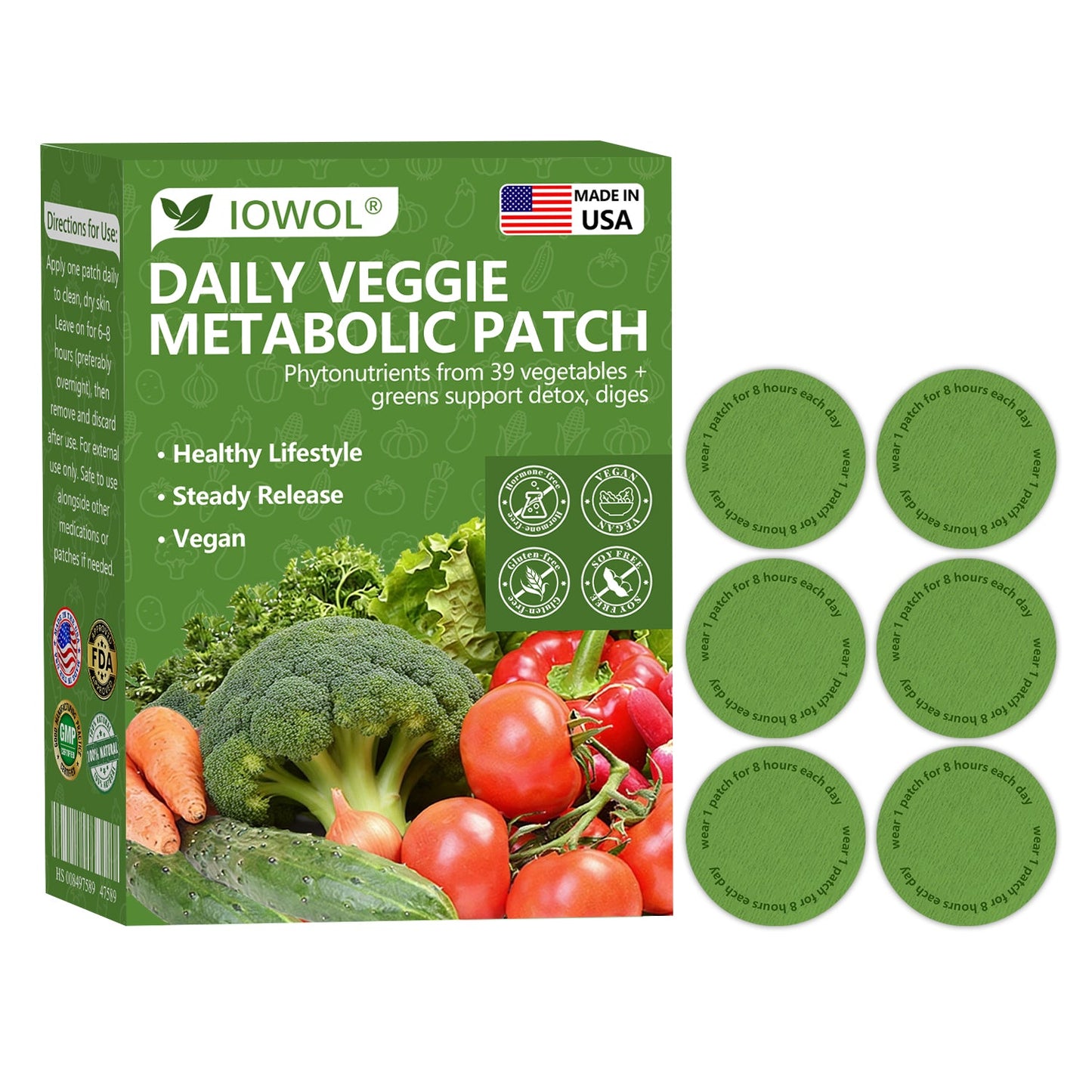 🇺🇸 Boutique officielle | 🥦 Patch métabolique IOWOL® aux extraits de 39 légumes pour soutenir la digestion, la détox et l’énergie au quotidien. ✨