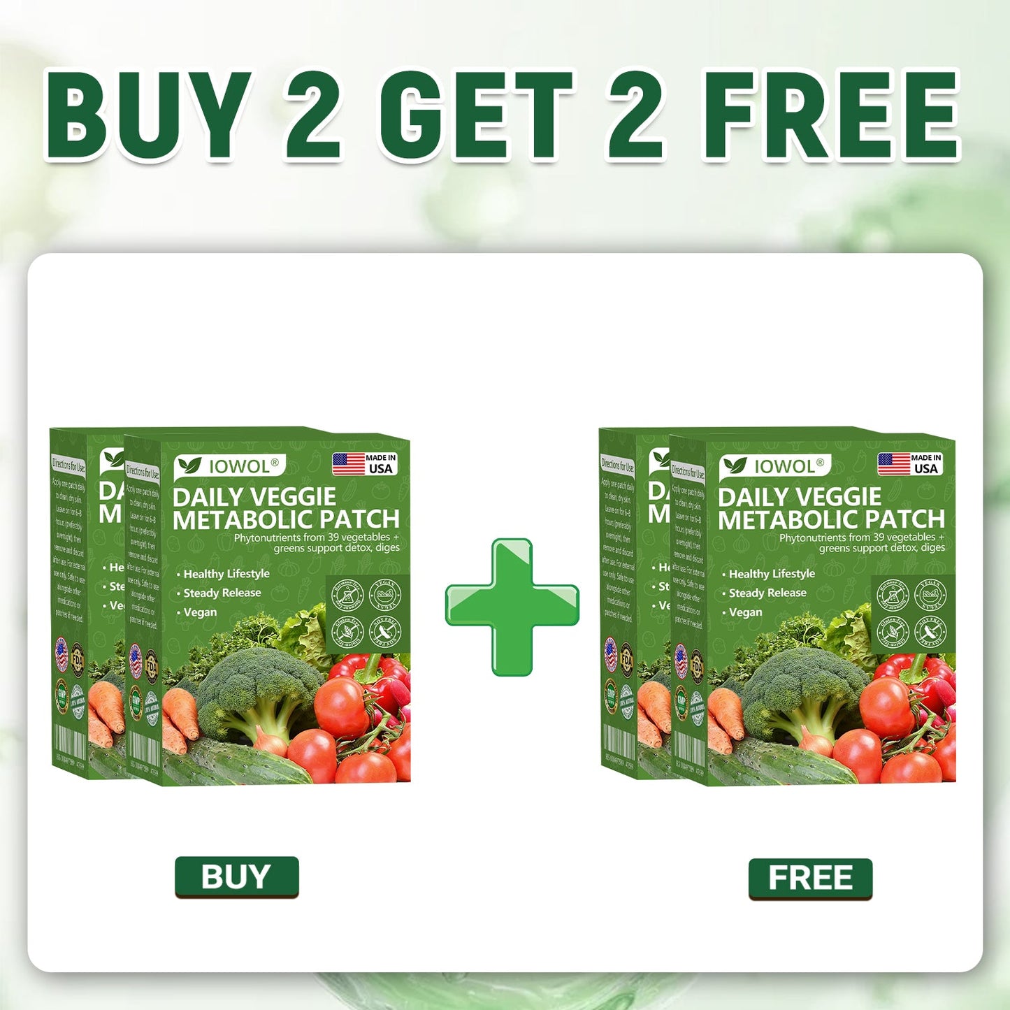 🇺🇸 Boutique officielle | 🥦 Patch métabolique IOWOL® aux extraits de 39 légumes pour soutenir la digestion, la détox et l’énergie au quotidien. ✨